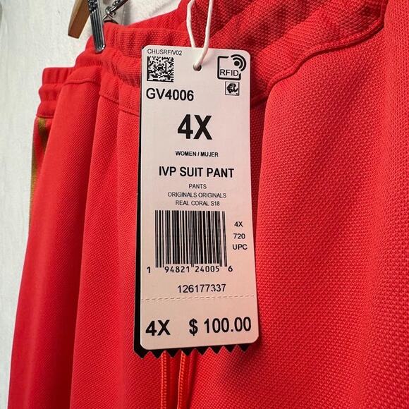 Ivy Park X Adidas 3 Stripes Wide Leg Suit Pants Coral Womens Plus Size 4X GV4006 - Picture 9 of 12